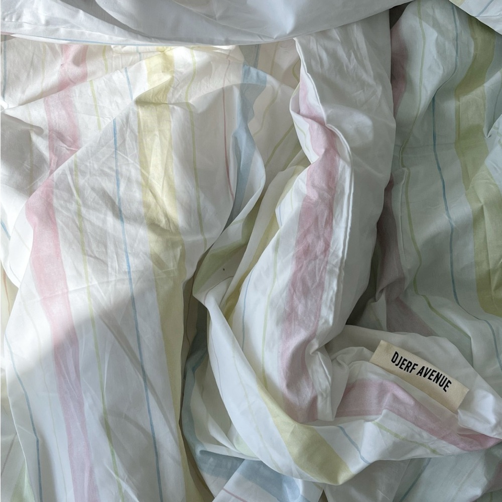 djerf avenue duvet cover in summer rainbow.
